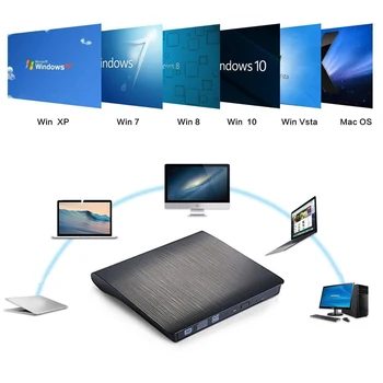 Extern USB 3.0 de Mare Viteză DL DVD-RW Arzător CD-Writer Slim Portable Drive Optic pentru iMac Asus, lenovo, Acer, Dell Laptop PC HP