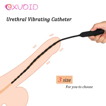 EXVOID Sex Shop Silicon Glont Vibrator sex Masculin Penisului de Inserție Uretral Vibrator Cateter Dilatator Penis Plug Jucarii Sexuale Pentru Barbati