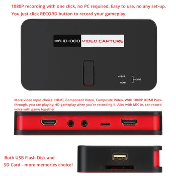EZCAP 284 HDMI 1080P Joc de Captură Video HD Cutie Grabber Pentru XBOX PS3 PS4 TV Medicale online Video Live Streaming Video Recorde