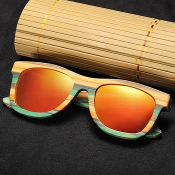EZREAL Skateboard Bambus Polarizate lucrate Manual din Lemn Natural ochelari de Soare 1725