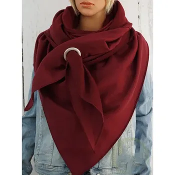 Eșarfă roșie Moda Monofazate 2020 Femei Esarfe Pentru Iarna Moale Imprimare Butonul Soft Wrap Casual Cald Eșarfe, Șaluri Echarpe Femme