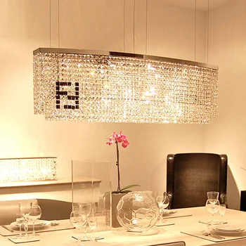 F formă Dreptunghiulară de iluminat din cristal pandantiv cu Led-uri Lumini pentru sala de mese a CONDUS candelabru, candelabre de cristal Restaurant de prindere