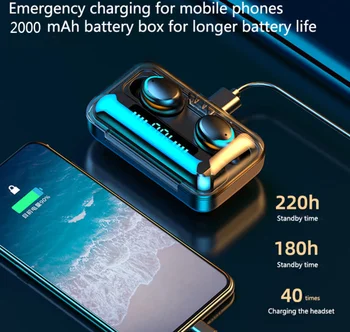 F9-5C Căști fără Fir Bluetooth Căști Cu Microfon Mic de Sport rezistent la apa Cască de Încărcare Cutie pentru iphone Samsung