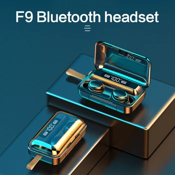 F9-7 TWS fără Fir Bluetooth pentru Căști Sport Căști Cască 3D Sunet Stereo de Căști Cu Microfon de Încărcare Cutie Și 4 Capac Ureche