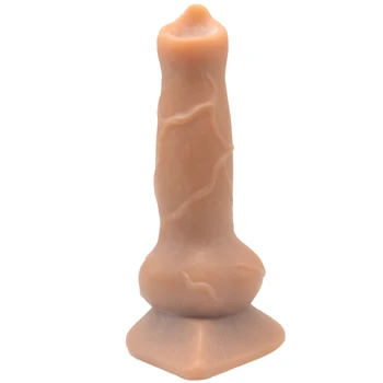FAAK Penis de Caine 18.5*3.8 cm Lup Penis ventuza Animal Penis Adult Jucarii Sex Unisex Dop Anal Vibrator Big Dick Sex Produs