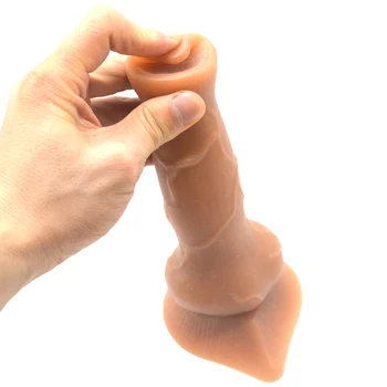 FAAK Penis de Caine 18.5*3.8 cm Lup Penis ventuza Animal Penis Adult Jucarii Sex Unisex Dop Anal Vibrator Big Dick Sex Produs