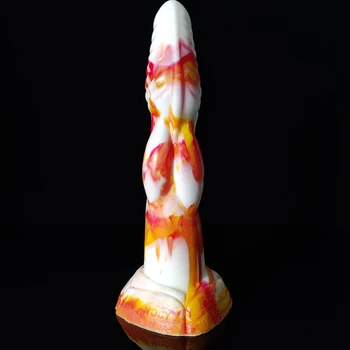 FAAK silicon animale câine lup vibrator plin de culoare alb roșu galben mare înnodate penis cu aspirație masturbator jucarii sexuale pentru femei