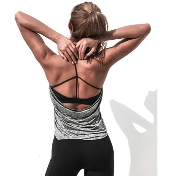 Fack Două Pc-uri pentru Femei Interioară Pad Yoga Rezervor de Top Femeie de Sport Veste Lungi de Fitness Tricou de alergat sală de Gimnastică Antrenament Haine