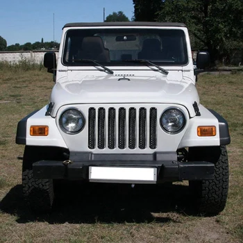 Fagure cu Ochiuri grila Fata Insertii Kit pentru 1997-2006 Jeep Wrangler TJ & Unlimited - (7PCS)