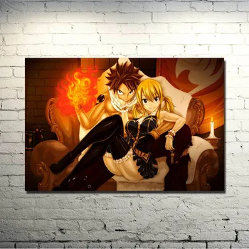 Fairy Tail Anime Tesatura de Matase Arta Poster 13x20 32x48 Inch Erza Scarlet Natsu Mare de Imprimare Imagini