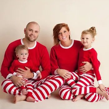 Familia Haine de Potrivire 2019 Familie de Crăciun Pijamale cu dungi Mama Fiica Haine Tatăl, Mama, Fiul, Familia An Nou haine Seturi