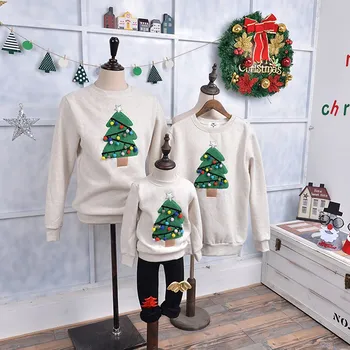 Familia Îmbrăcăminte 2020 Iarna Pulover de Crăciun Îmbrăcăminte Polar Fleece Cald Tatăl, Fiul Hanorace potrivire mama fiica haine