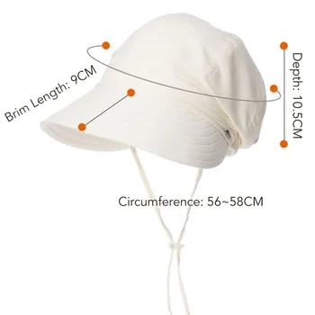 FANCET Femei Vara Pălărie de Soare Visor Lenjerie de pat Găleată Capace Packable Margine Largă UPF50+ UB Cap Windproof Cureaua de Moda 89033