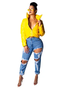 Fannic 2020 Moda Street Style Stand de Guler Culoare Solidă Maneca Lunga Fermoare Slim-Fit jos Jacheta de Iarna pentru femei