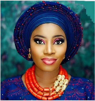 Fantastic Vin Nigerian Nunta de Coral Roșu de Mireasa din Africa Margele Seturi de Bijuterii Aur Costum pentru Femei Set de Bijuterii Transport Gratuit ABH408