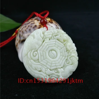 Farmec Natural Bagua pentru Bijuterii Cadouri Phoenix Sculptate Dragon Moda Barbati Jad Alb Accesorii Chineză Colier Pandantiv Amuleta