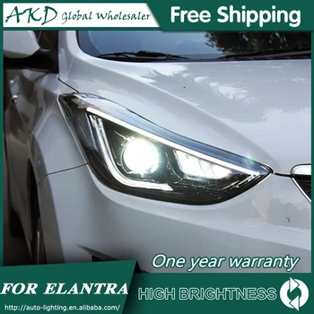 Faruri Pentru Hyundai Elantra 2011-2016 DRL Day Running Light Lampa de Cap cu LED Bi Xenon Bec Lumini de Ceata Tuning Accesorii Auto
