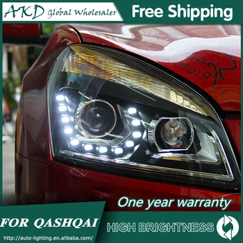 Faruri Pentru Masina Nissan 2007-2016 Qashqai DRL Lumini de Zi Lampa de Cap cu LED Bi Xenon Bec Lumini de Ceata Accesorii Auto