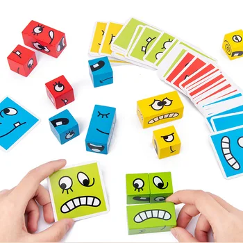 Fata-schimbarea Rubik Cub de Blocuri de Constructii pentru Copii Formarea Gândirii Logice a Beneficia de Informații Părinte-Copil Joc de Bord Woo