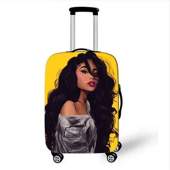 Fată din africa portbagajului Afro femei bagajelor de Călătorie acoperă Accesorii elastic cărucior cazul valiza acoperire pentru 18-32 inch
