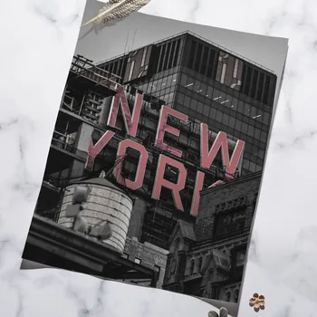 Fată Navigarea Iubesc New York City Arta De Perete Panza Pictura Alb-Negru Mării Nordice Postere Si Printuri Poze De Perete Pentru Camera De Zi