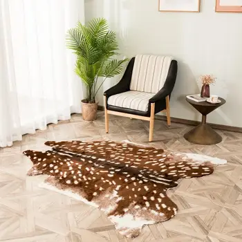 Faux Blana Covor De Vacă Model Animal Leopard Spot Print Floor Mat Scaun De Acoperire Cu Blană Pufos Dormitor Living Home Cameră Seat Pad Covor