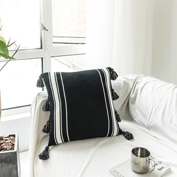 Față de pernă Moale Confortabil Geometrice față de Pernă Ciucuri Țesute Pernă Acoperă Nordic Home Decor pentru Camera de zi Dormitor Canapea