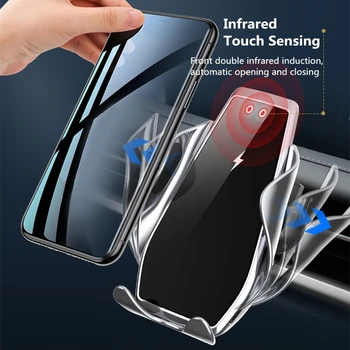 FDGAO 15W Masina Telefon mobil Încărcător Automat de Prindere Qi de Încărcare Rapidă Suport de Montare pentru iPhone 12 11 XS XR X 8 Samsung S20 S10