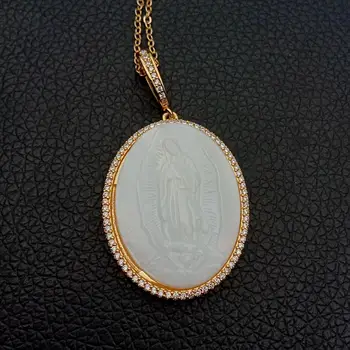 Fecioara Maria colier cu pandantiv Zirconiu cu mama perla coajă de piatră accesorii Madonna bijuterii Cadouri bijuterii statement