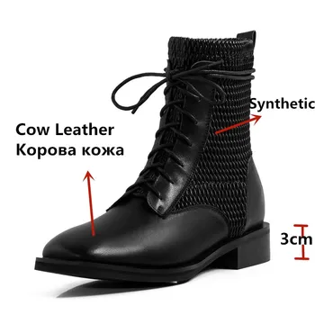 FEDONAS 2020 Toamna Iarna Cizme de Siguranță Pentru Fete Concis Gros, Pantofi cu Toc Femei Vintage din Piele de Partid Glezna Cizme