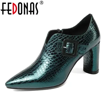 FEDONAS Moda 2020 Pompe de Femei din Piele Tocuri inalte Petrecere Pantofi de Nunta Femeii a Subliniat Toe Primavara Toamna Birou Pompe