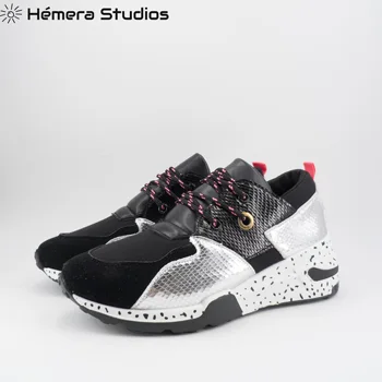 Femei Adidași cu cabluri classic cortez pantofi pentru Femei de Vară 2020 sneaker black silver smart casual confortabil
