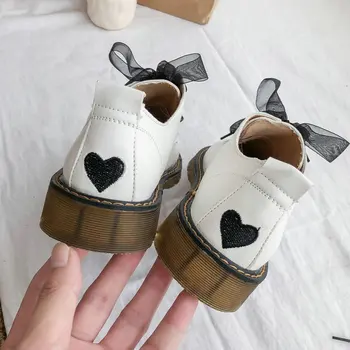 Femei Adidași Dantela-up Piele cu toc mic grils dragoste inima pantofi anti-alunecare Doamnelor Oxford Pantofi Casual B62-26 MB