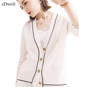 Femei Cardigan Tricot Jacket 30% Lână Uza Gros Toamna Tricotaje Elegante, Birou Doamnă Înaltă Calitate Casual de zi cu Zi Uza HW-11