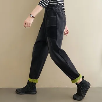 Femei Casual Blugi Prietenul New Sosire 2020 Toamna Coreeană Stil Simplu Elastic Talie Mare Libertate De Sex Feminin Denim Pantaloni Harem S2652