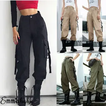 Femei Casual Cu Talie Înaltă Armata Pierde Sport Pantaloni Lungi De Dans Hip-Hop De Luptă Militar De Camuflaj, Jogging, Drumeții Blugi Pantaloni Noi