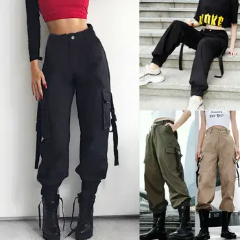 Femei Casual Cu Talie Înaltă Armata Pierde Sport Pantaloni Lungi De Dans Hip-Hop De Luptă Militar De Camuflaj, Jogging, Drumeții Blugi Pantaloni Noi