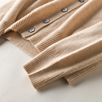 Femei Cașmir Tricotat Jachete Femei V-neck Cardigan Pulover Moale Strat Solid Long Sleeve High-end 7Colors S-XXL Topuri