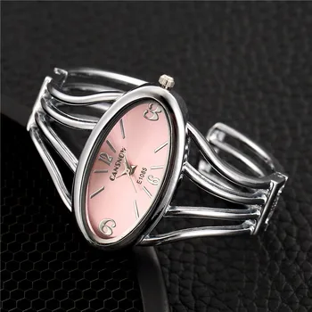 Femei Ceasuri Brățară 2019 Rochie de Lux din Oțel Inoxidabil Analog Cuarț Ceas de mână de Argint oval Mic Cadran Ceas Horloges Vrouwen