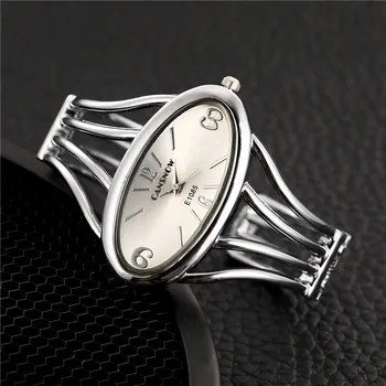 Femei Ceasuri Brățară 2019 Rochie de Lux din Oțel Inoxidabil Analog Cuarț Ceas de mână de Argint oval Mic Cadran Ceas Horloges Vrouwen