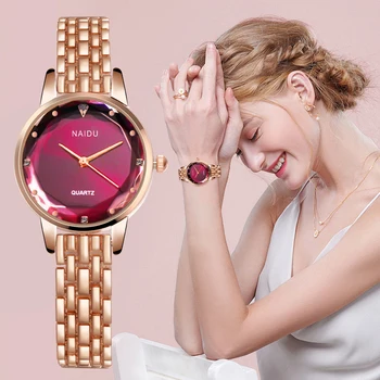 Femei Ceasuri Doamnelor Brățară cuarț Noi NAIDU Rose gold ceas de mână rochie casual relogio feminino reloj mujer kol saati
