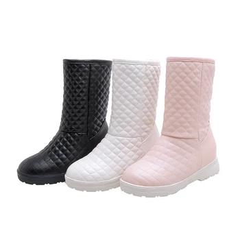 Femei cizme de zăpadă 2019 cizme de iarna platforma gros de pluș cald non-alunecare rezistent la apa, pantofi de iarna dimensiunea 35-43