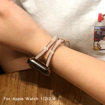Femei curea pentru Apple watch band 40mm 44mm din otel Inoxidabil curea din metal correas bratara iWatch trupa 38mm 42mm seria 3 4 5 6 se