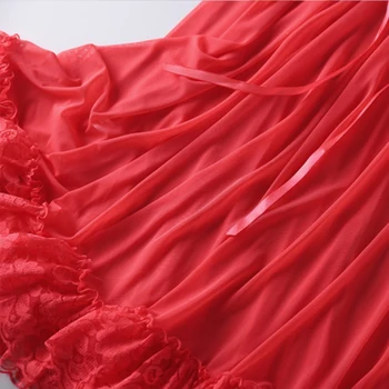 Femei cămașă de noapte de Mari Dimensiuni Sexy Dantelă Subțire Plasă de Noapte lenjerie pentru Femei Rochie de Vara Femei 2021 Plus Dimensiune cămașă de noapte