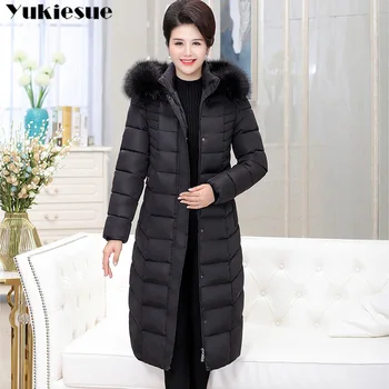 Femei de iarnă jachete si paltoane 2019 Parka pentru femei 4 Culori Vata Jachete calde Uza Cu o Mare Capota Faux Blana Guler