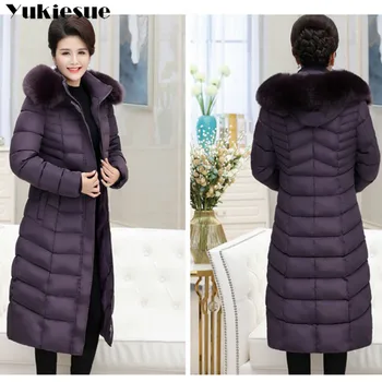 Femei de iarnă jachete si paltoane 2019 Parka pentru femei 4 Culori Vata Jachete calde Uza Cu o Mare Capota Faux Blana Guler