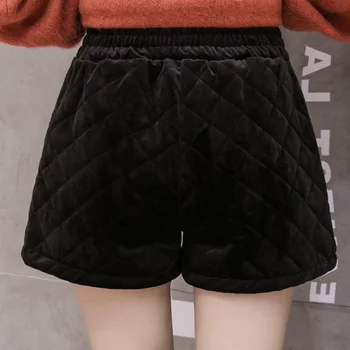 Femei De Iarnă Și De Toamnă Caldă Ștrasuri Din Mărgele De Catifea Pantaloni Scurți Stil Coreea Margele Scurte Pantaloni Femei Pantaloni Largi Picior