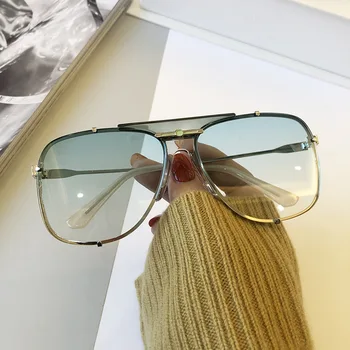Femei de Lux ochelari de Soare Patrati pentru Bărbați Supradimensionate Verde Roz Original de Design de Brand Ochelari de Soare Moda de sex Feminin Nuante de Ochelari