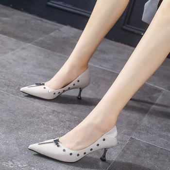 Femei de Moda a Subliniat Toe Slip on 2020 Doamnelor Pantofi cu Toc Stiletto pentru Partid Lady Rece Birou Negru Pantofi cu Toc Zapatillas Mujer