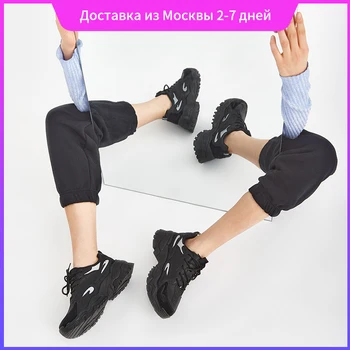 Femei de moda Dantela-up Pantofi Sport Casual Non-alunecare Respirabil Adidași de sex Feminin Mozaic Confort Platforma de Simplu Pantofi de Primăvară